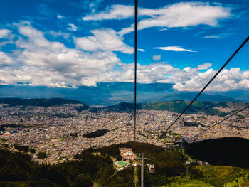 High angle view of townscape against sky