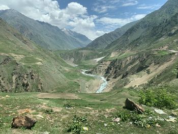 Scenic view of mountains against sky