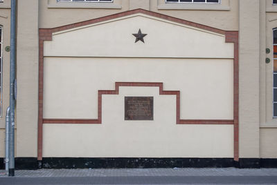 Closed door of building