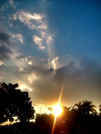 Low angle view of sky at sunset