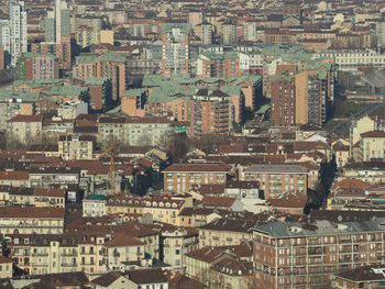 Aerial view of buildings in city