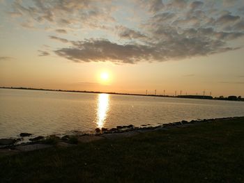 Scenic view of sunset over sea