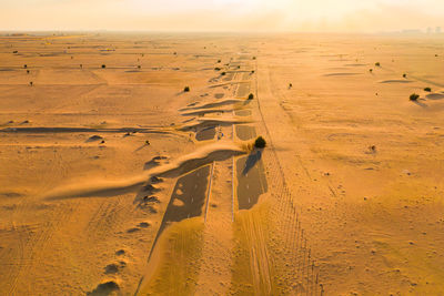 Scenic view of desert against sky