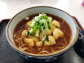 Close-up of soup in bowl