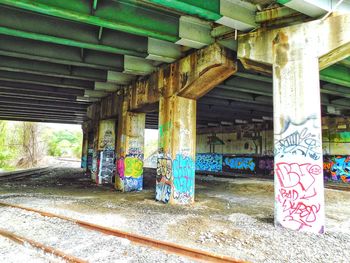 Graffiti on wall of abandoned building