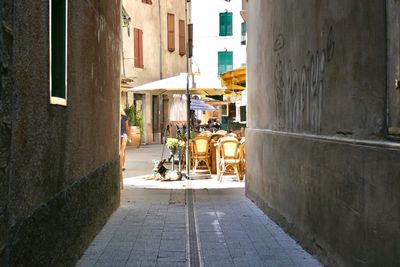 Alley amidst buildings in city