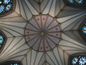 Directly below shot of ceiling in cathedral