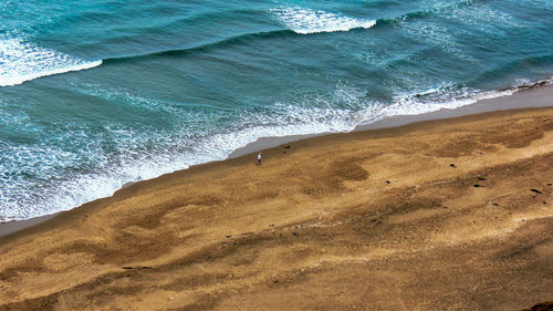 High angle view of beach