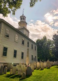 Exterior of historic building against sky