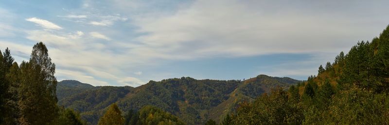 Panoramic view of mountains against sky