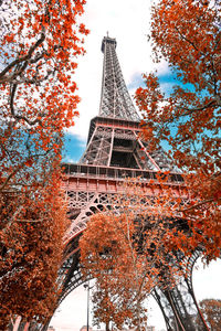 Low angle view of eiffel tower