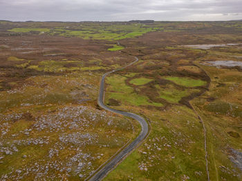 High angle view of agricultural field
