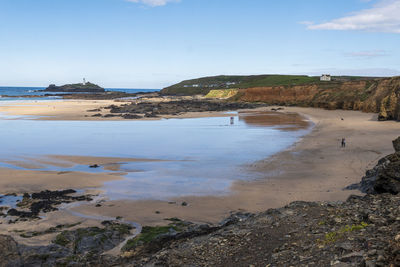 Scenic view of beach against sky