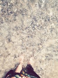 Low section of woman standing on beach