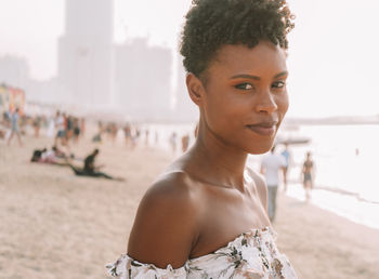 Portrait of woman at beach