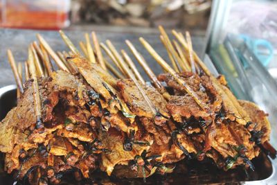 Close-up of street food for sale