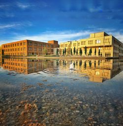 Reflection of building in lake