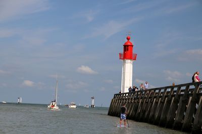 Lighthouse in sea