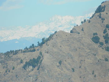 Scenic view of mountains against clear sky