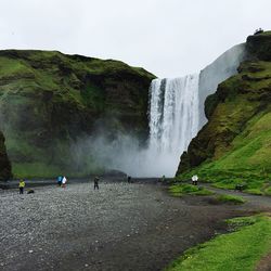 Scenic view of waterfall