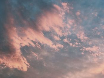 Low angle view of sky at sunset