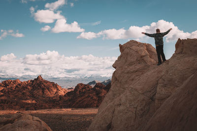 Scenic view of rock formation against sky