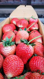 Close-up of strawberries in market