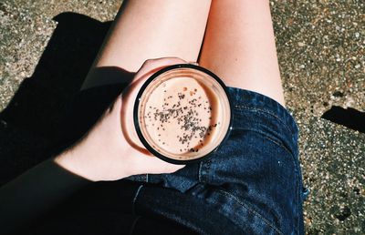 Close-up of person holding hands