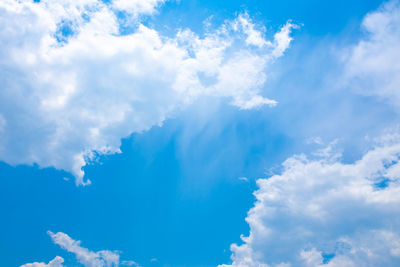 Low angle view of clouds in blue sky