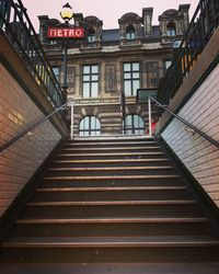 Low angle view of staircase against building