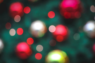 Defocused image of illuminated christmas lights