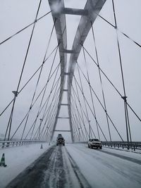 View of suspension bridge against sky