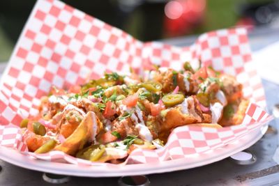 Close-up of served food