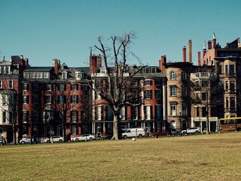 Boston city against clear sky