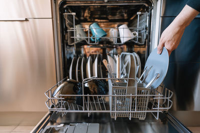 Man preparing food in kitchen at home