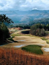 Fairway at sequoia national golf course in cherokee, north carolina rocky mountains 