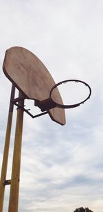 Low angle view of basketball hoop against sky