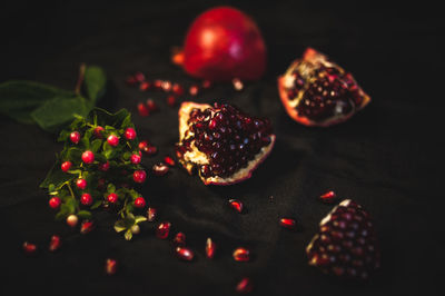 Close-up of strawberries in plate