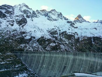 Scenic view of snowcapped mountains