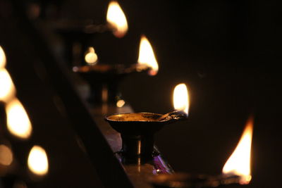 Close-up of burning candle