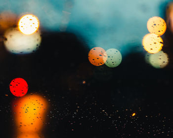 Close-up of water drops on glass