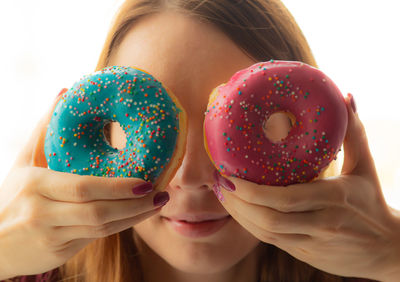 Close-up of woman holding ice cream