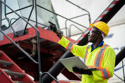 Man working in bus