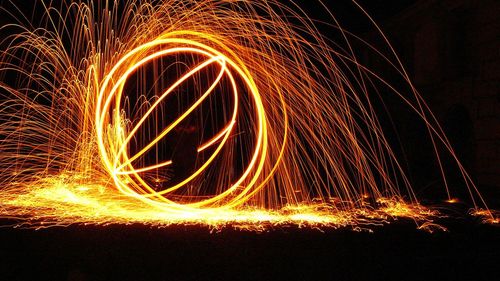 Wire wool at night