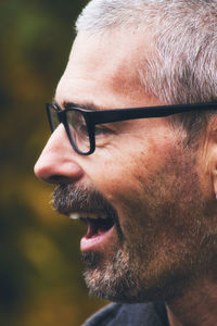 Close-up of man looking away