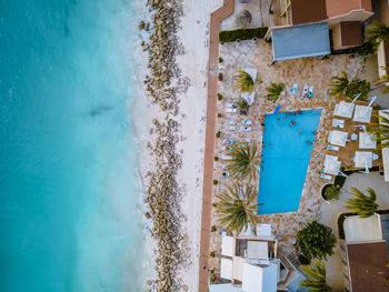 High angle view of swimming pool