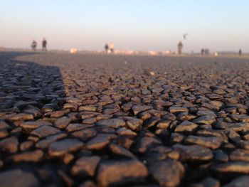 Surface level of stones at beach