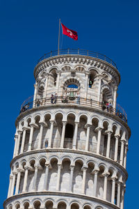 Low angle view of historical building against blue sky