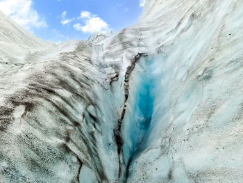 Close-up view of the blue ice on the jokulsarlon glacier in iceland