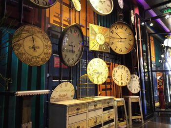 Wall clocks for sale in shop